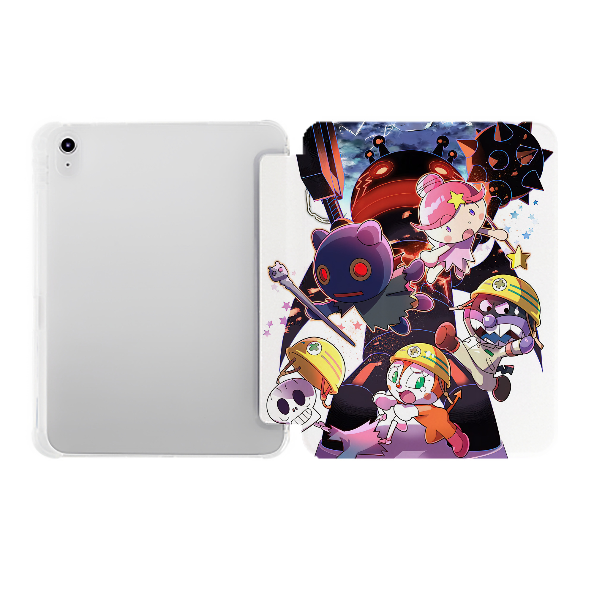 （画像用） アンパンマン Anpanman IPad ケース ペン収納付き 三つ折りスタンド PUレザー×シリコン 対応機種9.5/10.5/10.9インチ